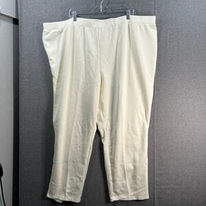 Girl With Curves Women Pants Size 4X Regular Knit Slim Ankle Pant Pearl White